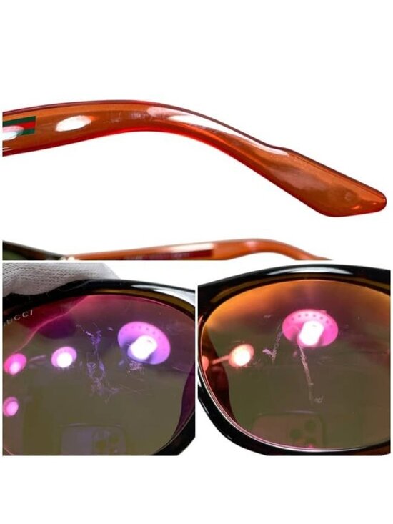 Gucci Sunglasses Mirror Orange Sherry Interlocking Lens Acetate Eyewear main image 5